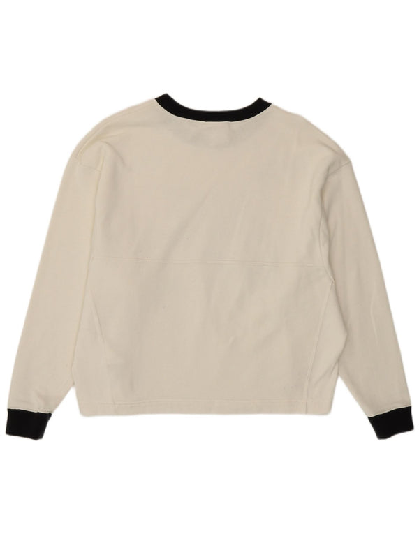 Nike Damen-Sweatshirt mit Grafik, UK 10, Größe S, Weiß, Farbblock