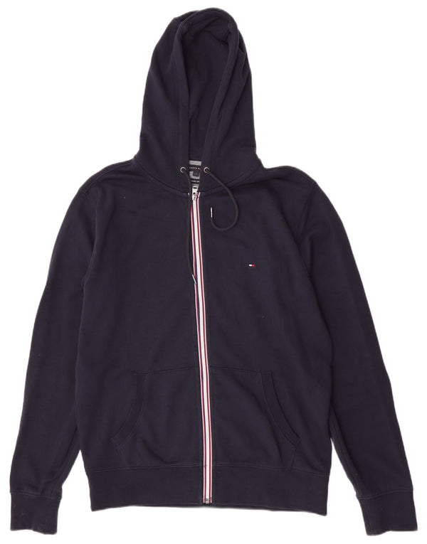 Tommy Hilfiger Mens Hooded Regular Fit Zip Hoodie Sweater Large Navy Blue