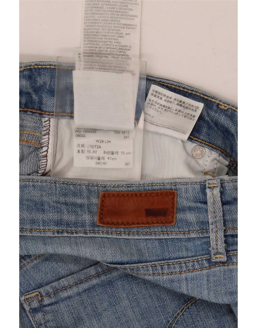 Levi's Damen Straight Jeans W28 L28 Blaue Baumwolle