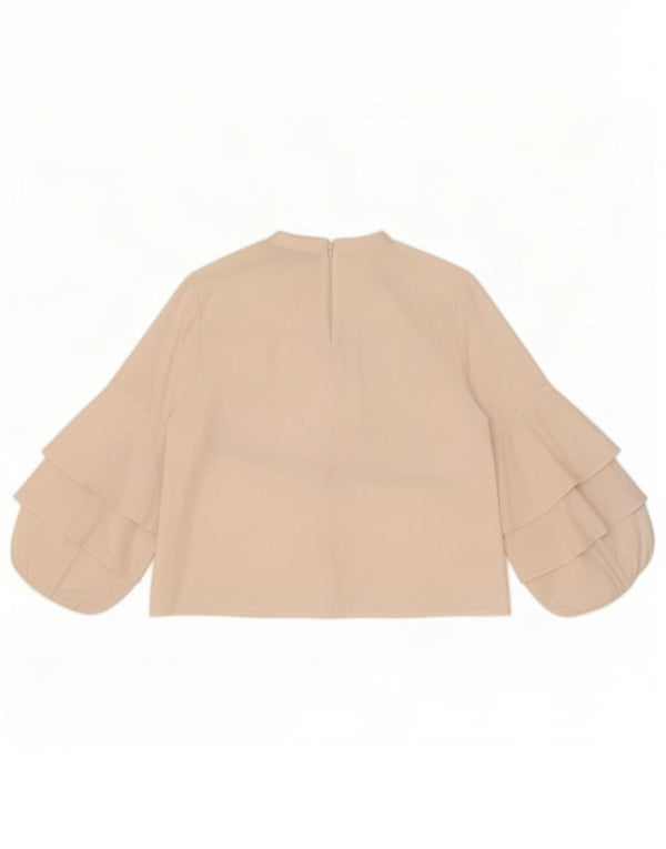 Zara Mujer Blusa Manga 3/4 Top UK 4 XS Blanco