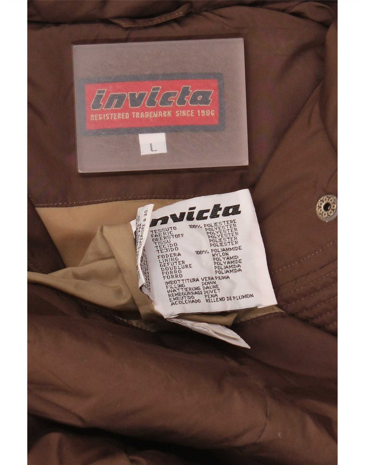 Invicta Manteau rembourré à capuche pour femme UK 16 Large Marron Polyester