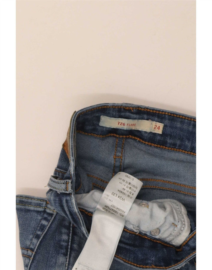 Damskie jeansy Levi's 726 Flared W24 L32 Niebieskie bawełniane