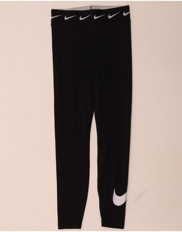 Nike Womens Graphic Leggings UK 8 Small Schwarz Baumwolle