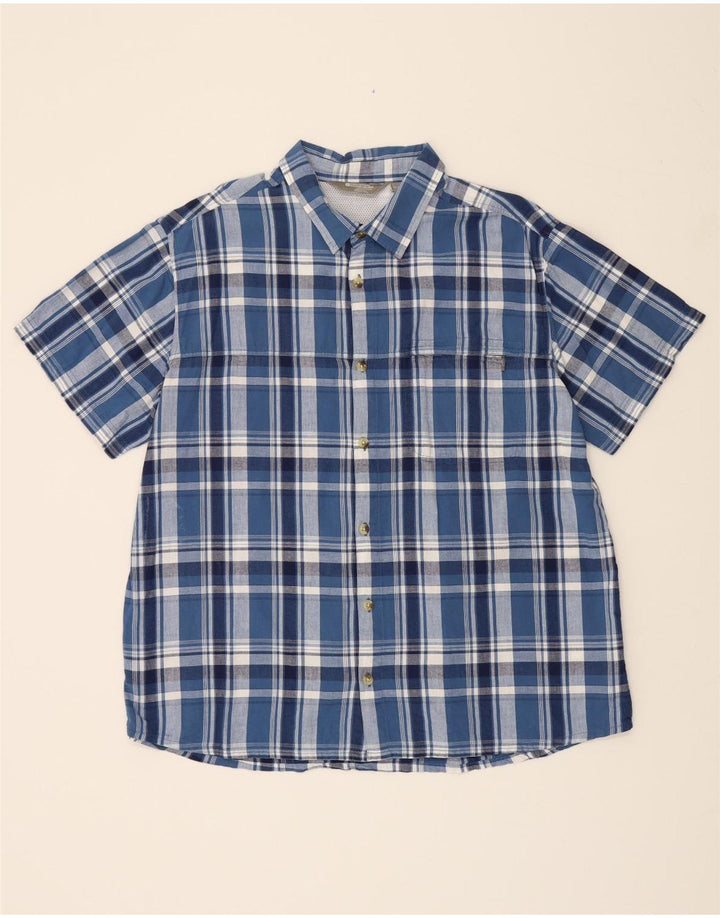 MOUNTAIN WAREHOUSE Mens Short Sleeve Shirt 2XL Blue Check Vintage Mountain Warehouse and Second-Hand Mountain Warehouse from Messina Hembry 