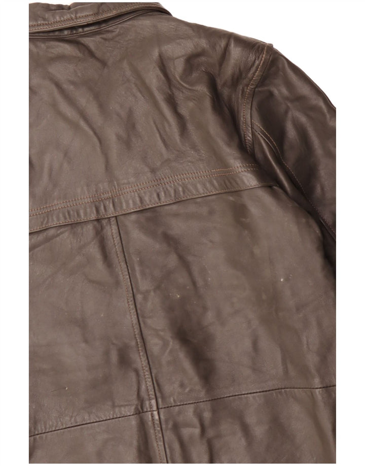 Vintage Mens Leather Jacket IT 48 Medium Brown Leather