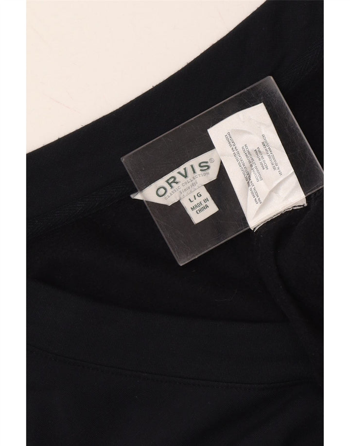 ORVIS Womens Sweatshirt Jumper UK 16 Large Navy Blue Modal Vintage Orvis and Second-Hand Orvis from Messina Hembry 