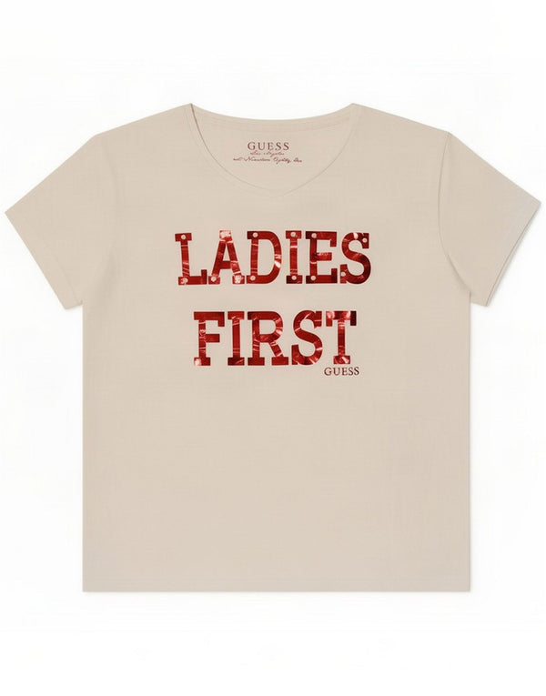 Damska koszulka graficzna Guess Top UK 14 Large White