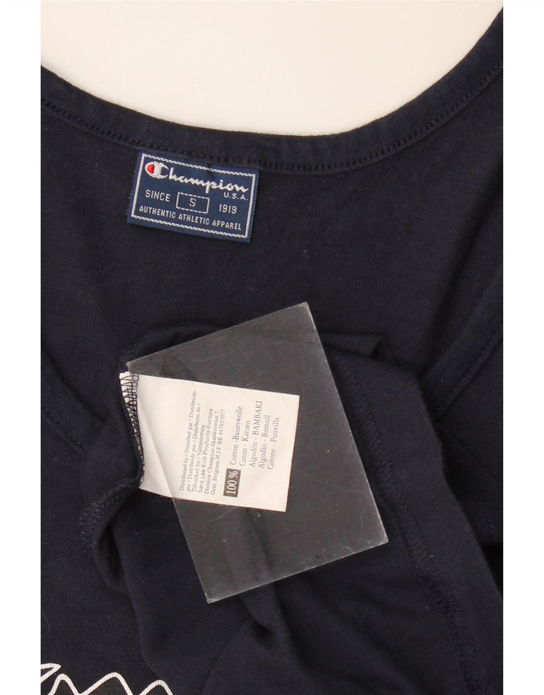 Champion Mens Graphic Vest Top Small Navy Blue Cotton