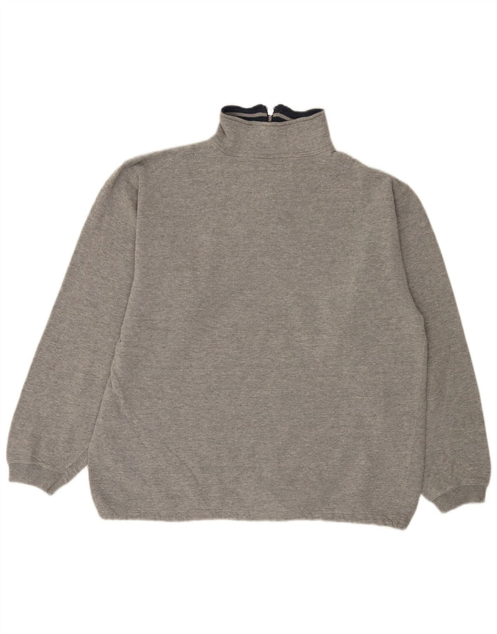 CHAMPION Herre Zip Neck Sweatshirt Jumper Stor Grå Bomuld