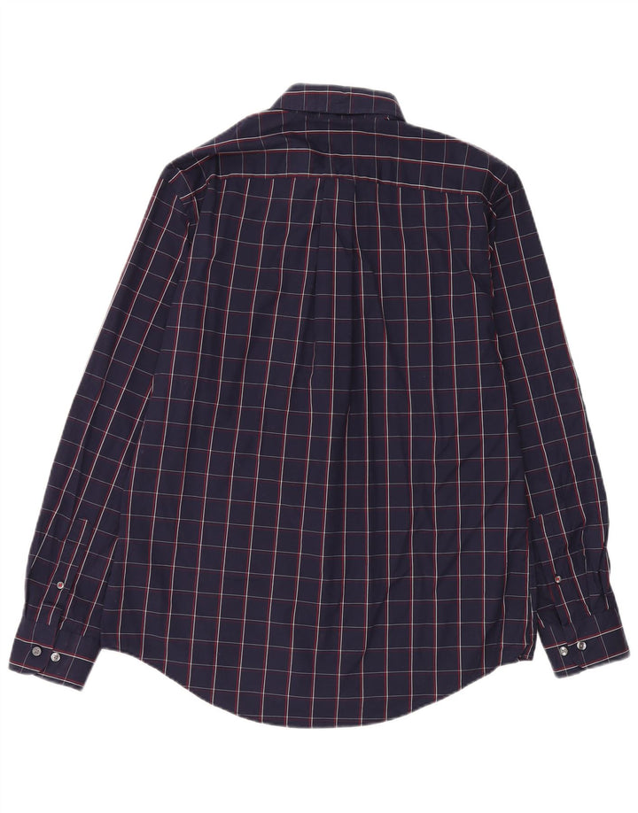 Tommy Hilfiger Mens Shirt Large Navy Blue Check Cotton