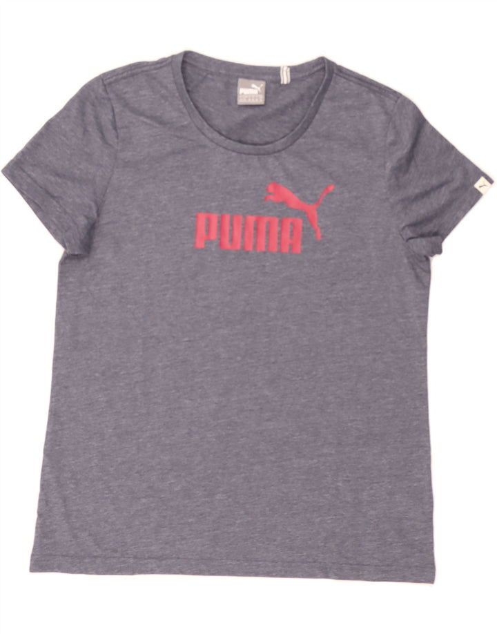 PUMA Womens Graphic T-Shirt Top UK 16 Large Blue Polyester Vintage Puma and Second-Hand Puma from Messina Hembry 