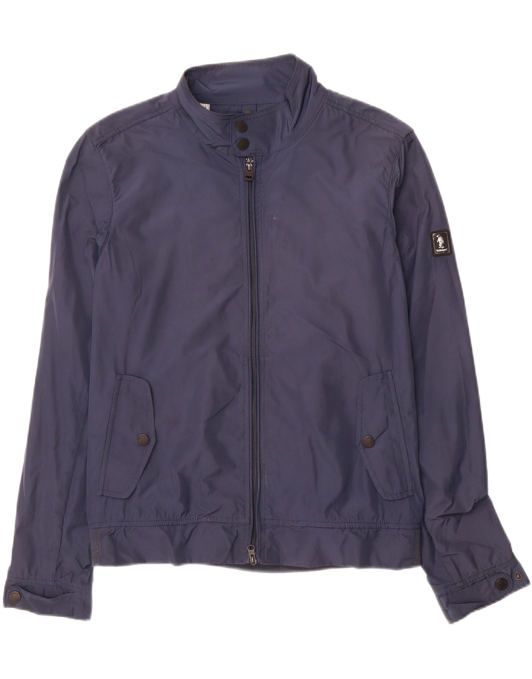 REFRIGUE Mens Bomber Jacket UK 42 XL Navy Blue Polyester