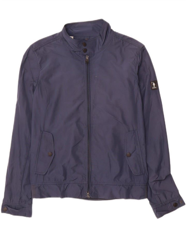 REFRIGUE Mens Bomber Jacket UK 42 XL Navy Blue Polyester