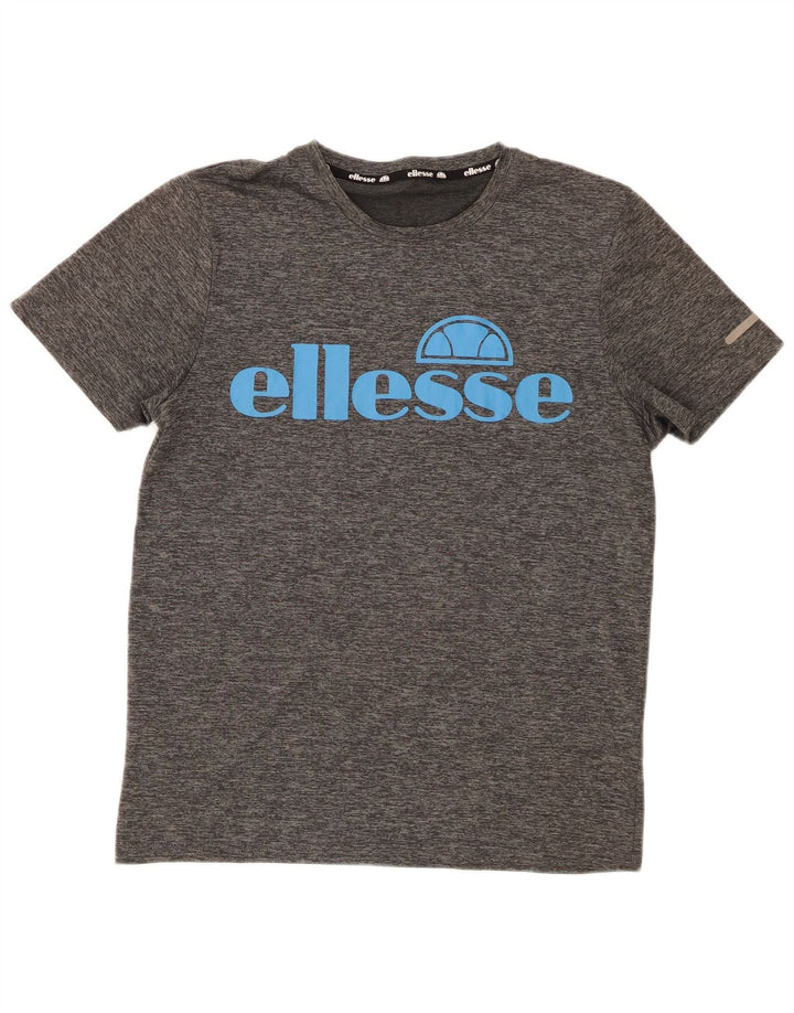 Ellesse Womens Graphic T-Shirt Top UK 14 Mittelgraues Polyester