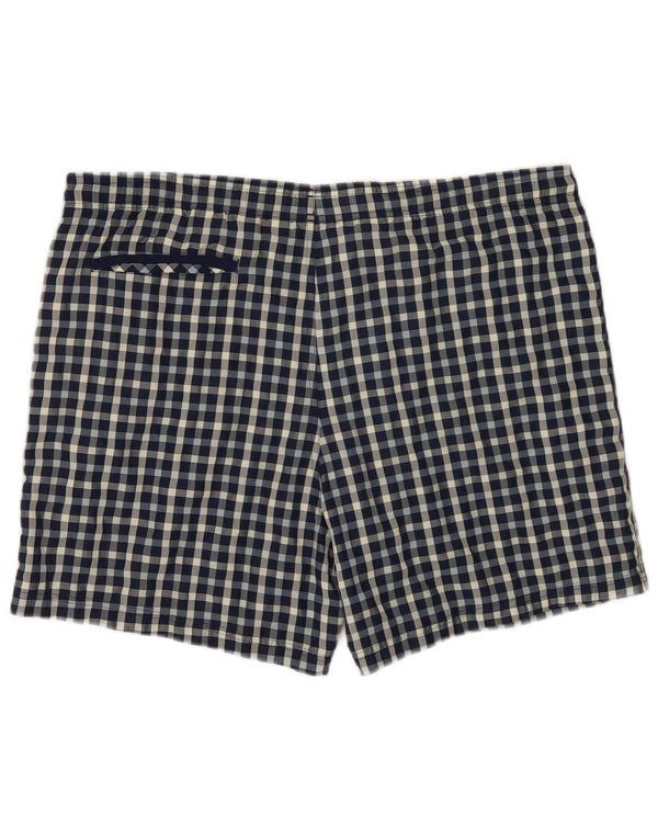 Adidas Pantaloncini da bagno regolari da uomo di grandi dimensioni in poliestere a quadri blu