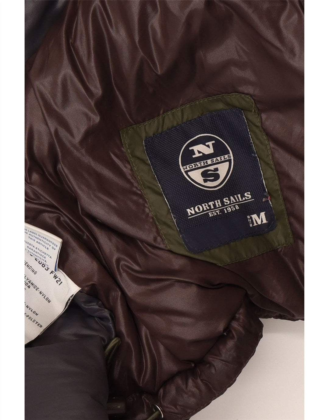 NORTH SAILS Herren Wattierte Jacke UK 38 Mittelbraunes Polyamid