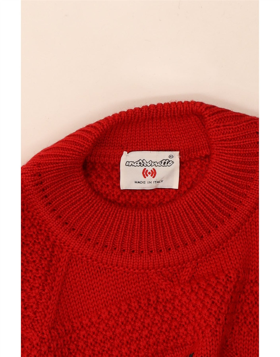 VINTAGE Mens Crew Neck Jumper Sweater Large Red Wool Vintage Vintage and Second-Hand Vintage from Messina Hembry 