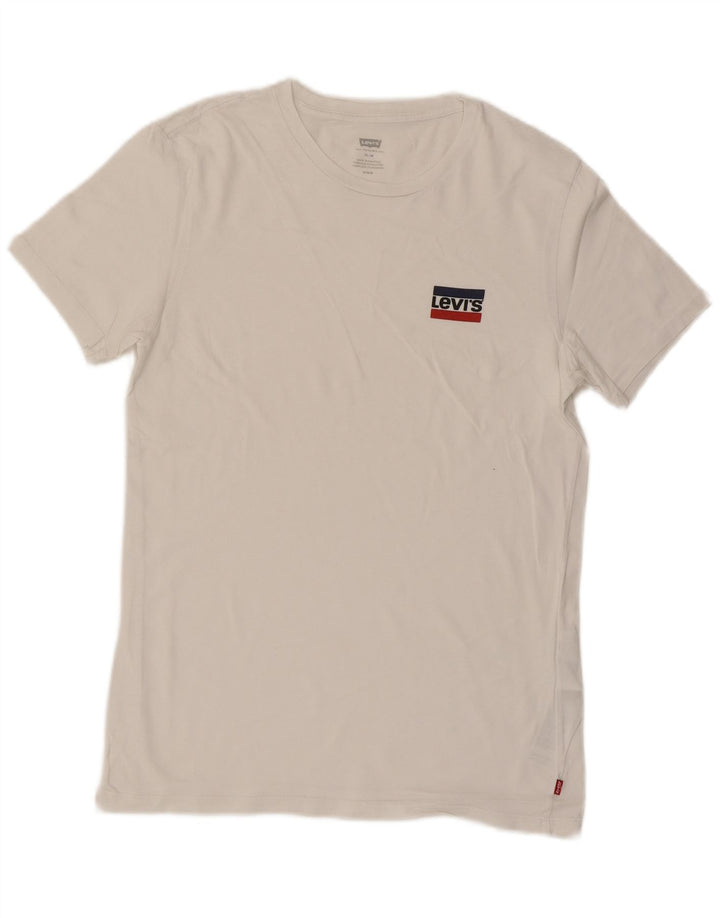 LEVI'S Mens Slim T-Shirt Top Medium White Cotton