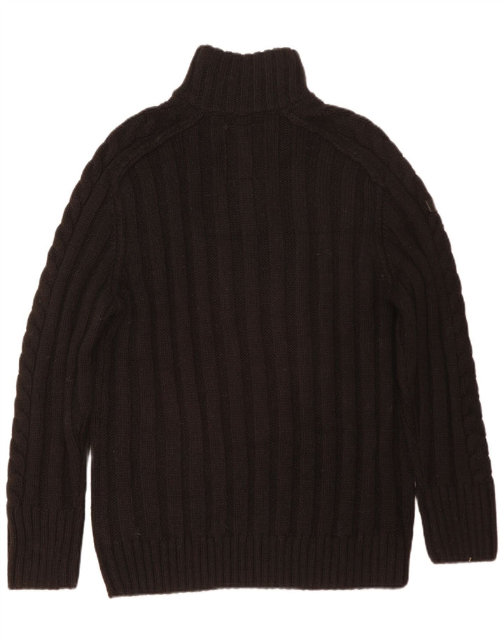 Superdry Herre Button Neck Sweater 2XL Brun Akryl