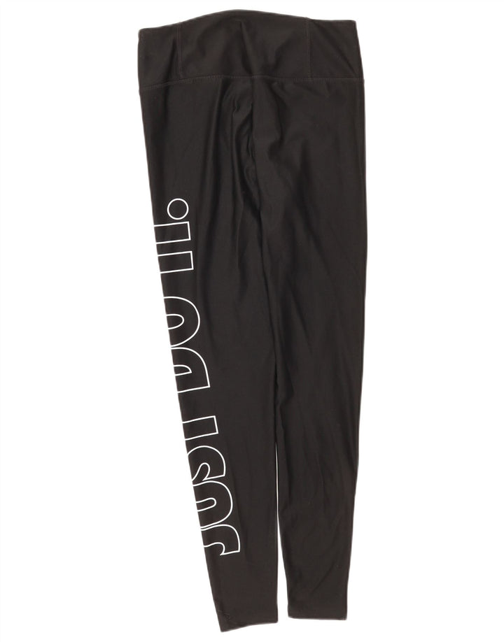 Nike Dame Dri Fit Grafiske Leggings UK 8 Small Black Polyester