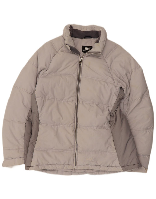 Helly Hansen Chaqueta acolchada para mujer UK 46 Grande Gris Colorblock Nylon