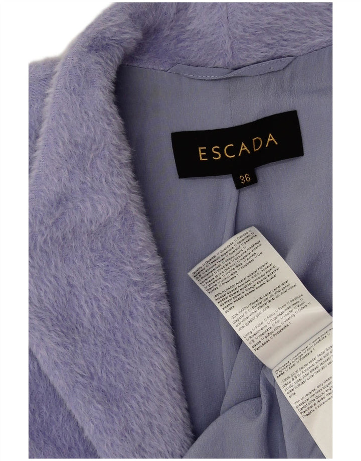 Escada Womens Oversized Open Blazer Jacket EU 36 Small Purple Alpaca Wool