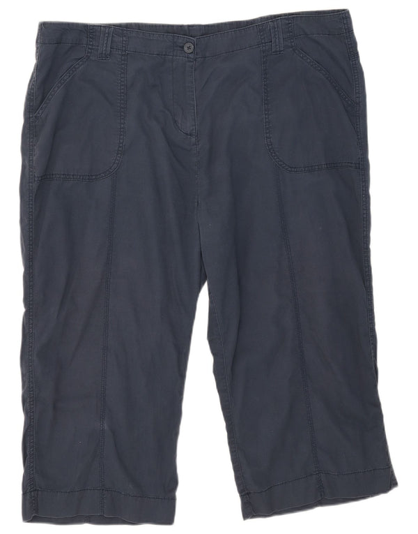 Marks & Spencer Womens Bermuda Shorts UK 20 2XL W40 Navy Blue Cotton