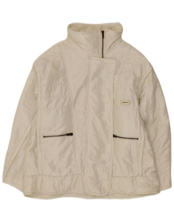Ellesse Womens Loose Fit Padded Jacket IT 48 XL White Nylon Retro