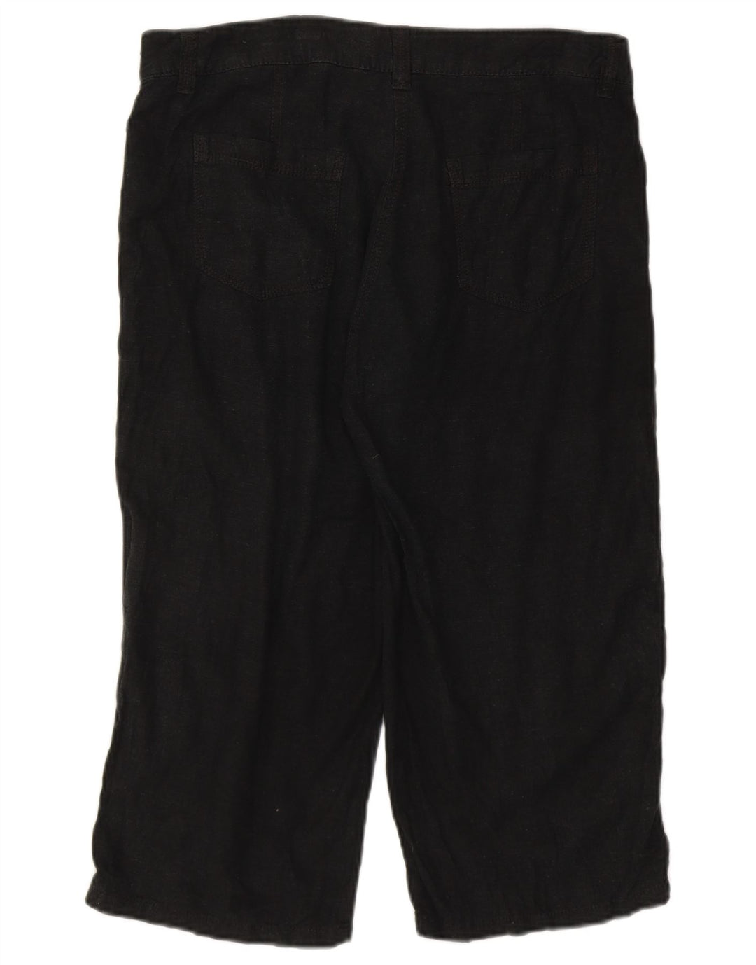 Marks & Spencer Womens Capri Trousers UK 12 Medium W32  Black Linen