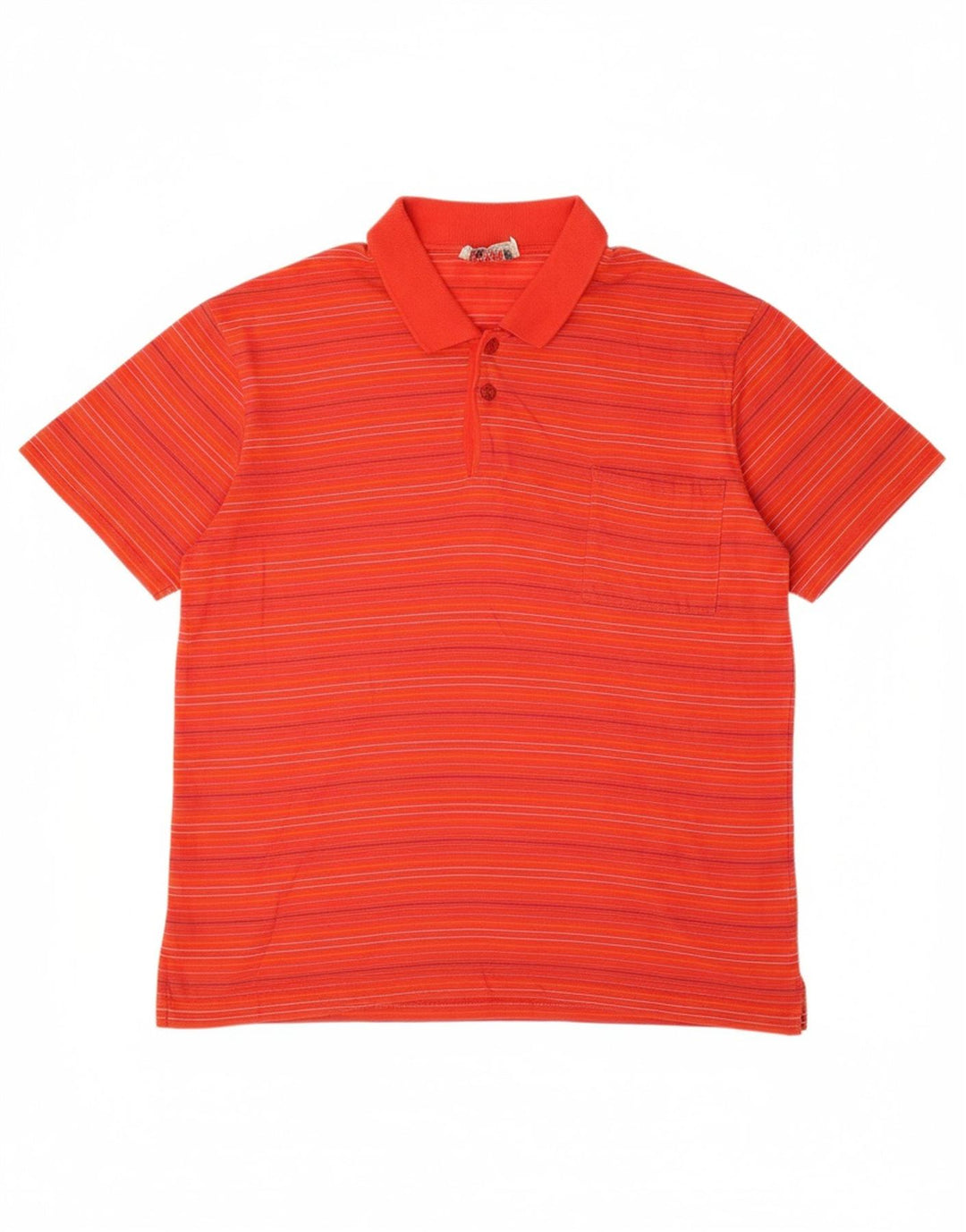 VINTAGE Mens Polo Shirt Medium Red Striped