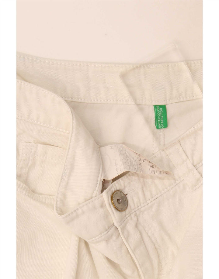 Pantaloncini casual da donna Benetton IT 44 Medium W34 Cotone bianco