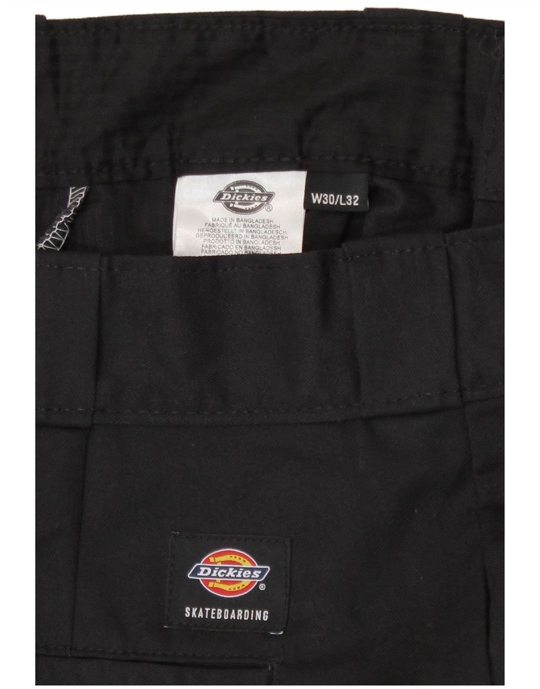 Dickies Mens Straight Cargo Trousers W30 L32 Black Polyester