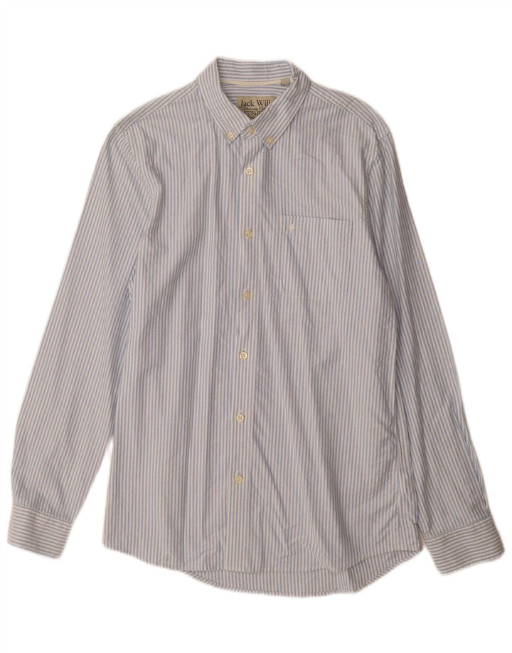 Jack Wills Mens Shirt Small Blue Pinstripe Cotton
