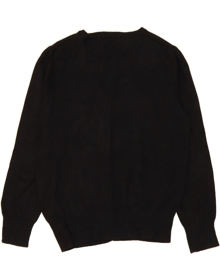 MARKS & SPENCER Womens Cardigan Sweater UK 14 Medium Black Viscose Vintage Marks & Spencer and Second-Hand Marks & Spencer from Messina Hembry 