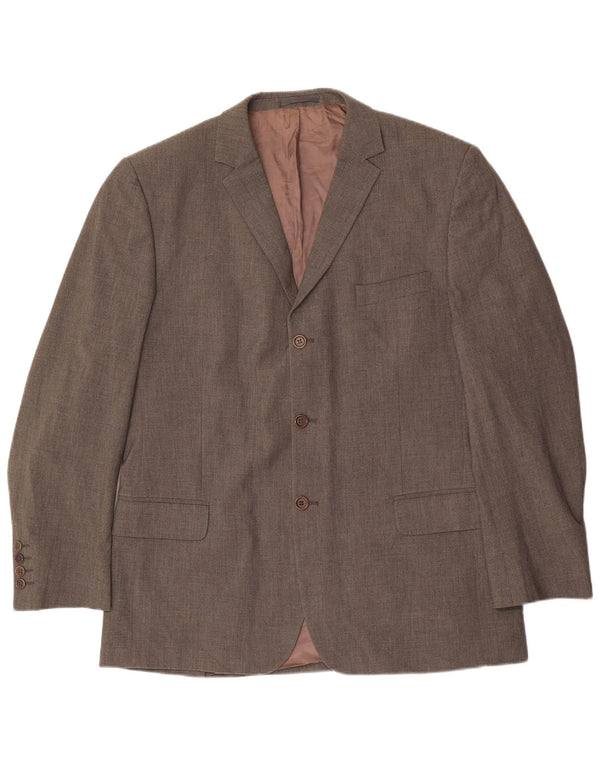 Мужской пиджак-стрейч с 3 пуговицами Massimo Dutti UK 46 XL, коричневый полиэстер