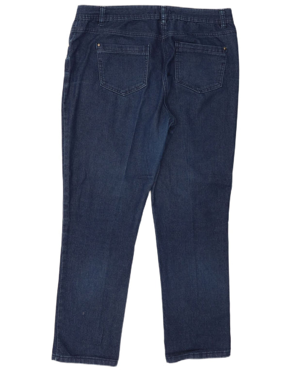 M&Co Womens High Waist Tapered Jeans UK 18 XL W38 L30 Blue Cotton