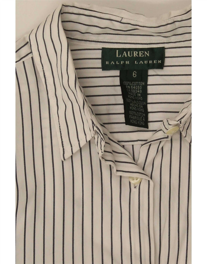 Ralph Lauren Womens Shirt US 6 Medium White Striped Cotton