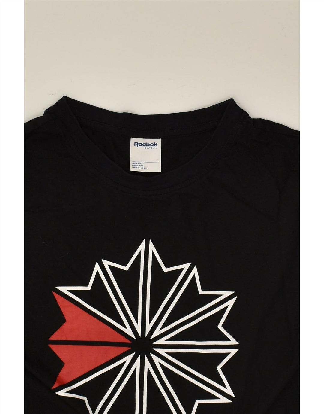 REEBOK Womens Graphic T-Shirt Top UK 12/14 Medium Black Cotton | Vintage Reebok | Thrift | Second-Hand Reebok | Used Clothing | Messina Hembry 