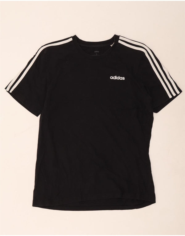 Adidas Mens T-Shirt Top Large Black Cotton