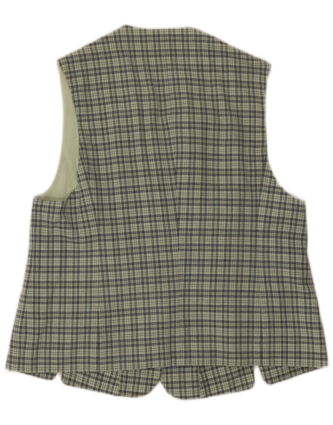 Vintage Womens Waistcoat IT 46 Large Green Check Wool