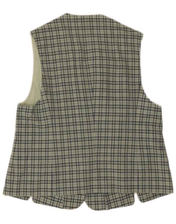 Vintage Womens Waistcoat IT 46 Large Green Check Wool