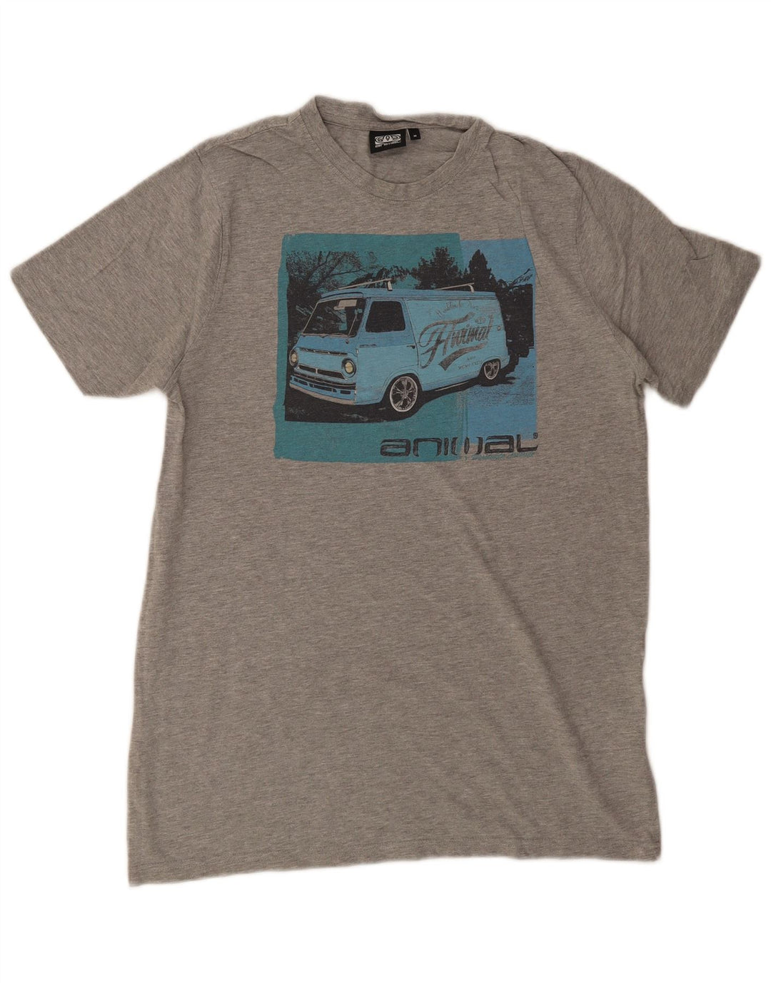 ANIMAL Herre grafisk T-shirt Top mellemgrå bomuld