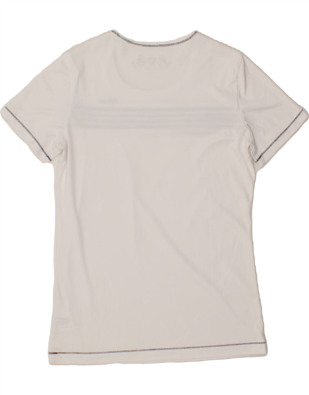 LOTTO Womens T-Shirt Top UK 14 Medium White Striped Vintage Lotto and Second-Hand Lotto from Messina Hembry 
