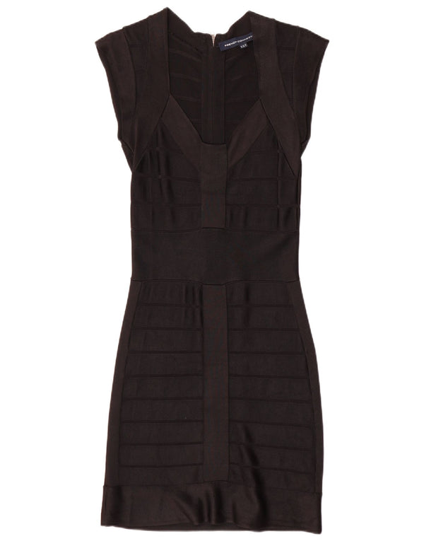 French Connection Womens Sheath Dress UK 10 Small Black Viscose