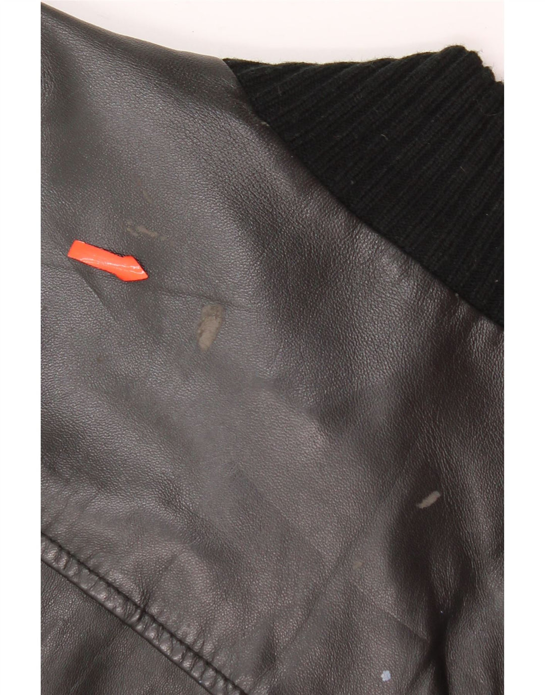Conbipel Mens Bomber Leather Jacket IT 48 Medium Black Leather