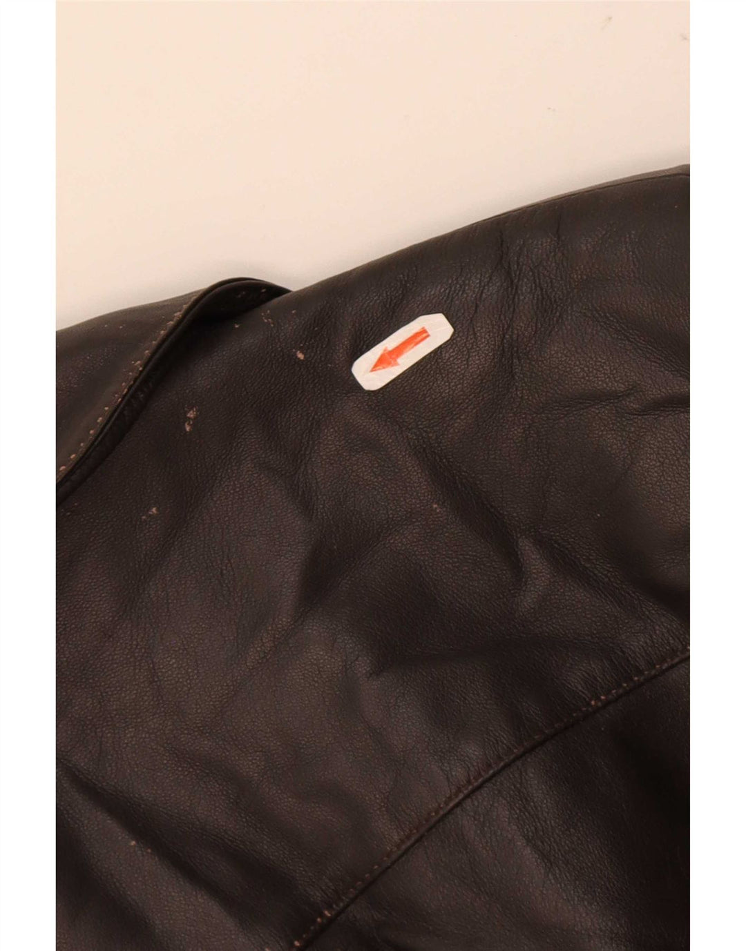 Giacca in pelle vintage da donna UK 10 piccola marrone