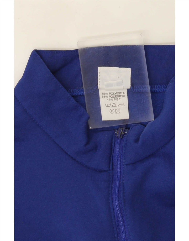 Asics Mens Zip Neck Moletom Jumper Médio Azul Colourblock Poliéster
