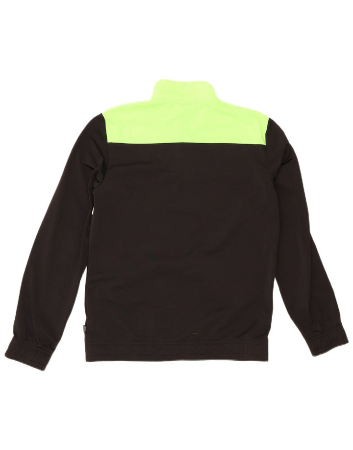 PUMA Boys Tracksuit Top Jacket 13-14 Years Black Colourblock
