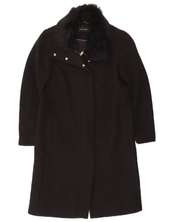 Massimo Dutti Womens Overcoat EU 40 Medium Black
