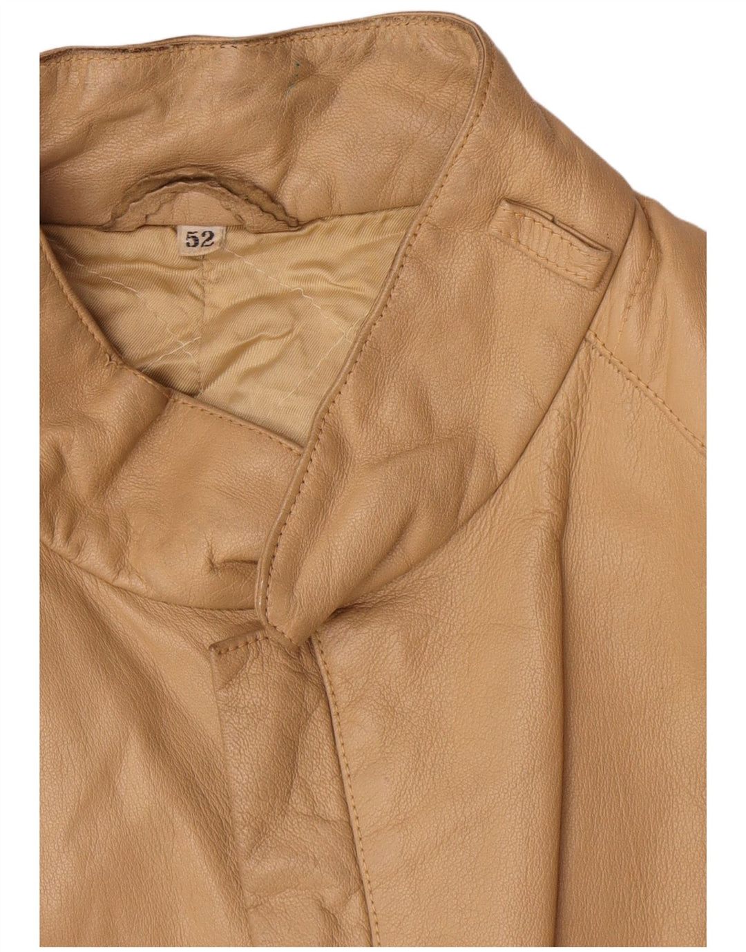 Vintage herre læderjakke IT 52 XL Beige